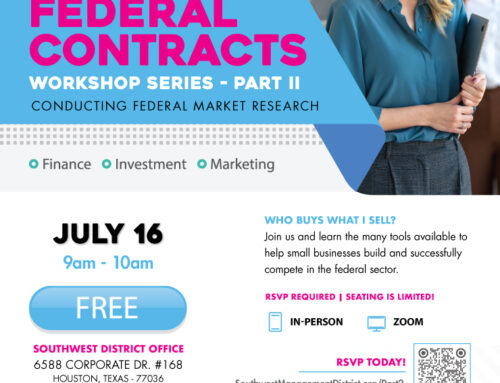 SWMD Workshop Series Federal Contracts – Part II: Conducting Federal Market Research, July 16