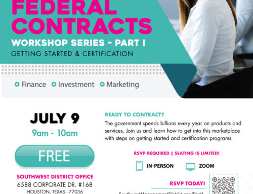 SWMD Workshop Series Federal Contracts – Part I: Getting Started & Certification, July 9