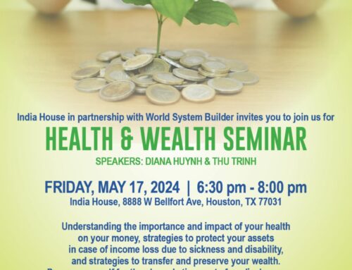 Health & Wealth Seminar at India House, May 17
