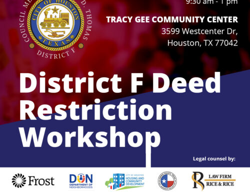 District F Deed Restriction Workshop, April 27
